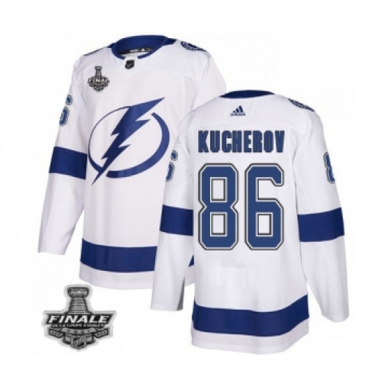 Men's Adidas Lightning 86 Nikita Kucherov White Home Authentic 2021 Stanley Cup Jersey