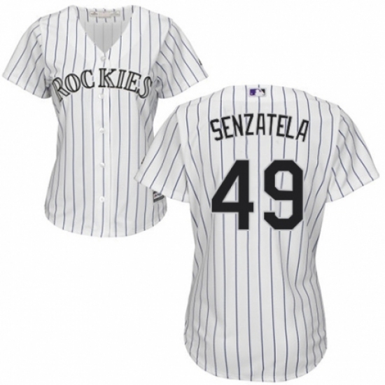 Women's Majestic Colorado Rockies 49 Antonio Senzatela Replica White Home Cool Base MLB Jersey