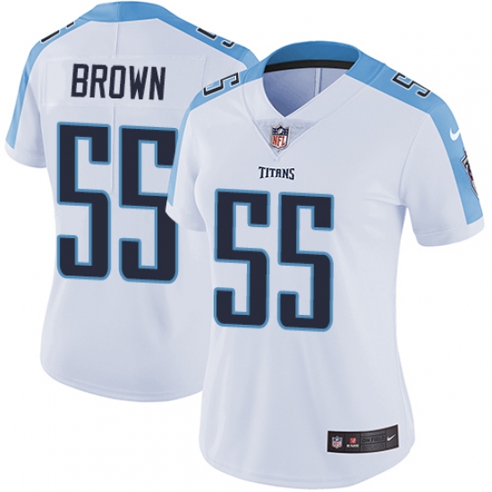 Women's Nike Tennessee Titans 55 Jayon Brown White Vapor Untouchable Limited Player NFL Jersey