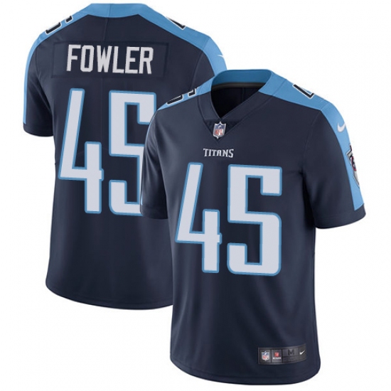 Men's Nike Tennessee Titans 45 Jalston Fowler Navy Blue Alternate Vapor Untouchable Limited Player NFL Jersey