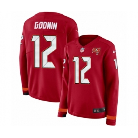 Women's Nike Tampa Bay Buccaneers 12 Chris Godwin Limited Red Therma Long Sleeve NFL Jersey