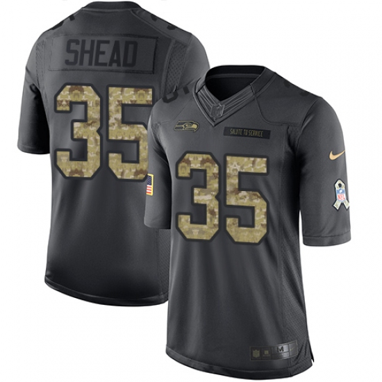 Youth Nike Seattle Seahawks 35 DeShawn Shead Limited Black 2016 Salute to Service NFL Jersey