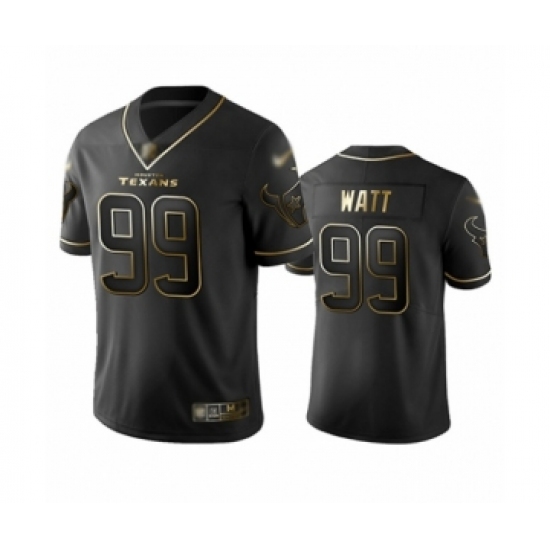 Men's Houston Texans 99 J.J. Watt Limited Black Golden Edition Football Jersey