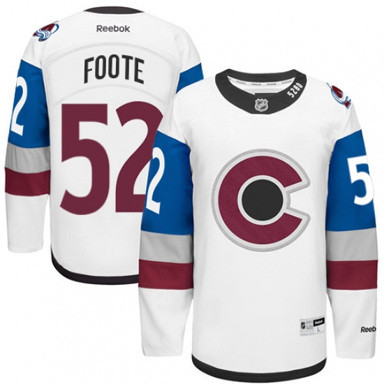 Men's Reebok Colorado Avalanche 52 Adam Foote Authentic White 2016 Stadium Series NHL Jersey