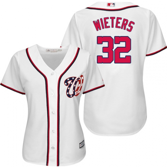 Women's Majestic Washington Nationals 32 Matt Wieters Authentic White Home Cool Base MLB Jersey