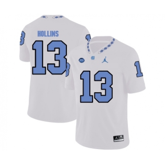 North Carolina Tar Heels 13 Mack Hollins White College Football Jersey