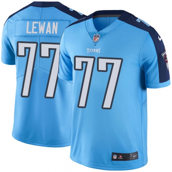 Youth Nike Tennessee Titans 77 Taylor Lewan Elite Light Blue Team Color NFL Jersey