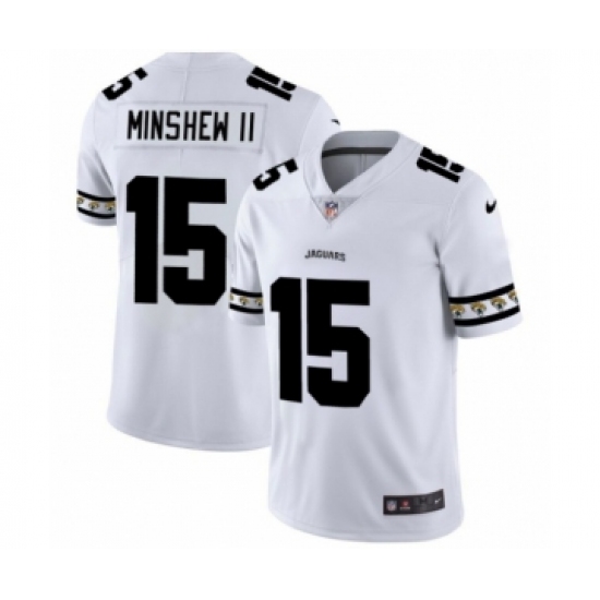 Men's Jacksonville Jaguars 15 Gardner Minshew II White Team Logo Cool Edition Jersey