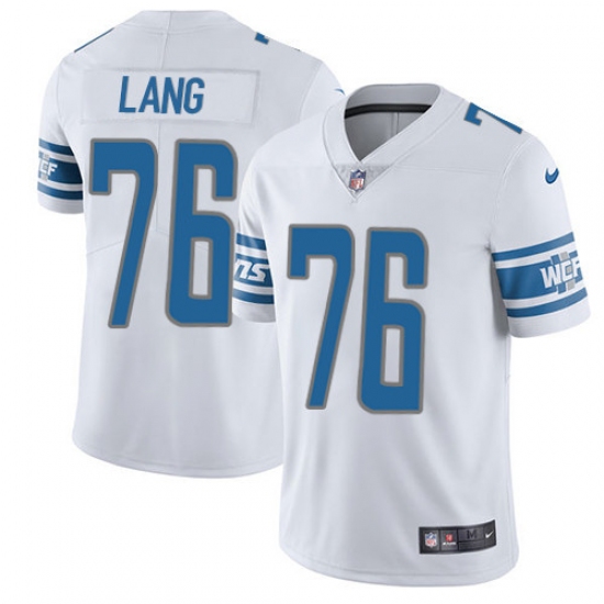 Youth Nike Detroit Lions 76 T.J. Lang Limited White Vapor Untouchable NFL Jersey