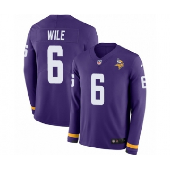 Youth Nike Minnesota Vikings 6 Matt Wile Limited Purple Therma Long Sleeve NFL Jersey