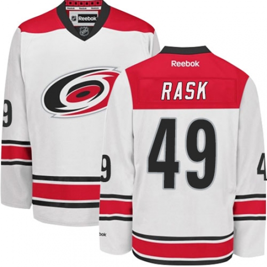 Men's Reebok Carolina Hurricanes 49 Victor Rask Authentic White Away NHL Jersey