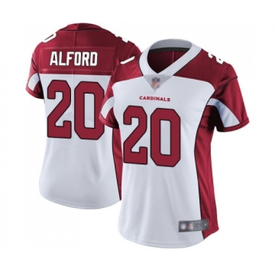 Women's Arizona Cardinals 20 Robert Alford White Vapor Untouchable Limited Player Football Jersey