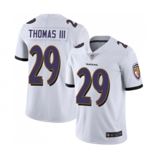 Men's Baltimore Ravens 29 Earl Thomas III White Vapor Untouchable Limited Player Football Jersey