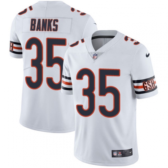 Men's Nike Chicago Bears 35 Johnthan Banks White Vapor Untouchable Limited Player NFL Jersey