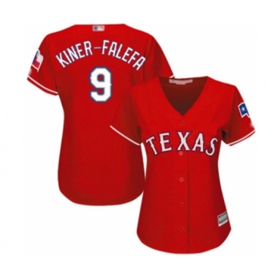 Women's Texas Rangers 9 Isiah Kiner-Falefa Authentic Red Alternate Cool Base Baseball Player Jersey