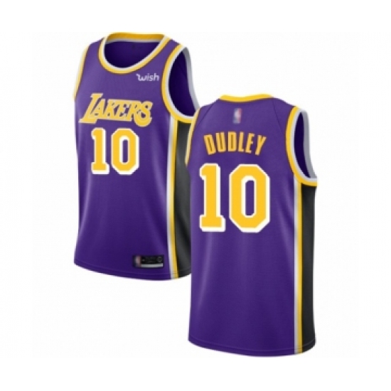 Men's Los Angeles Lakers 10 Jared Dudley Authentic Purple Basketball Jersey - Statement Edition