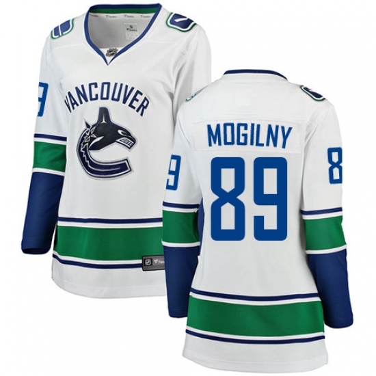 Women's Vancouver Canucks 89 Alexander Mogilny Fanatics Branded White Away Breakaway NHL Jersey