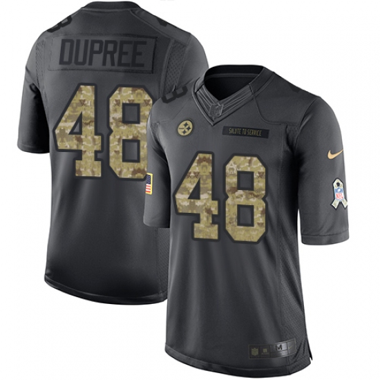 Youth Nike Pittsburgh Steelers 48 Bud Dupree Limited Black 2016 Salute to Service NFL Jersey