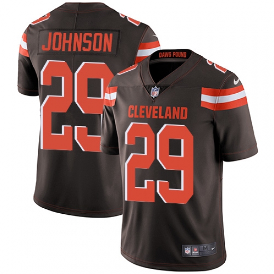 Youth Nike Cleveland Browns 29 Duke Johnson Brown Team Color Vapor Untouchable Limited Player NFL Jersey