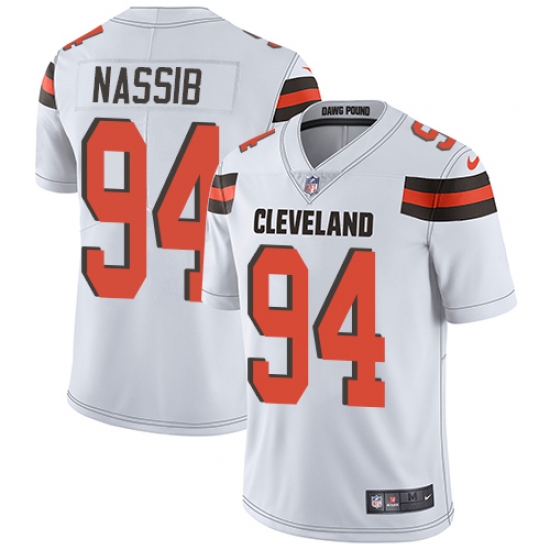 Men's Nike Cleveland Browns 94 Carl Nassib White Vapor Untouchable Limited Player NFL Jersey