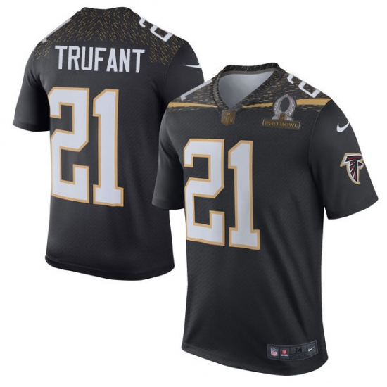 Men's Nike Atlanta Falcons 21 Desmond Trufant Elite Black Team Irvin 2016 Pro Bowl NFL Jersey