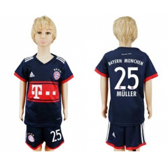 Bayern Munchen 25 Muller Away Kid Soccer Club Jersey