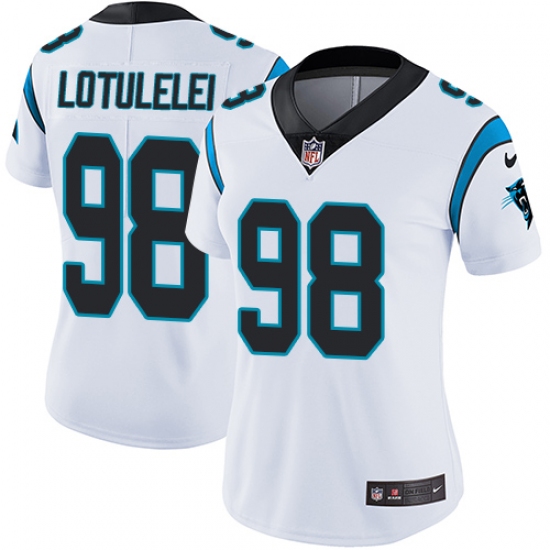 Women's Nike Carolina Panthers 98 Star Lotulelei White Vapor Untouchable Limited Player NFL Jersey