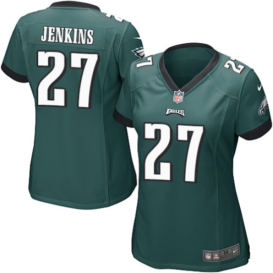 Women's Nike Philadelphia Eagles 27 Malcolm Jenkins Game Midnight Green Team Color NFL Jersey