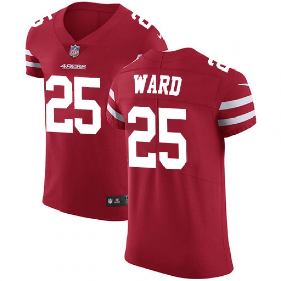 Men's Nike San Francisco 49ers 25 Jimmie Ward Red Team Color Vapor Untouchable Elite Player NFL Jersey