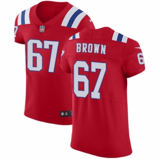 Men's Nike New England Patriots 67 Trent Brown Red Alternate Vapor Untouchable Elite Player NFL Jersey