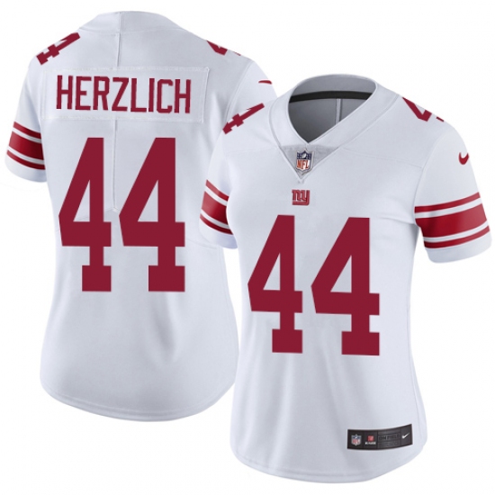 Women's Nike New York Giants 44 Mark Herzlich Elite White NFL Jersey