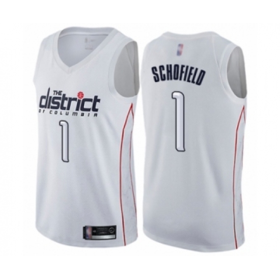 Men's Washington Wizards 1 Admiral Schofield Authentic White Basketball Jersey - City Edition