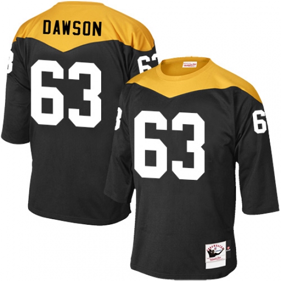 Men's Mitchell and Ness Pittsburgh Steelers 63 Dermontti Dawson Elite Black 1967 Home Throwback NFL Jersey