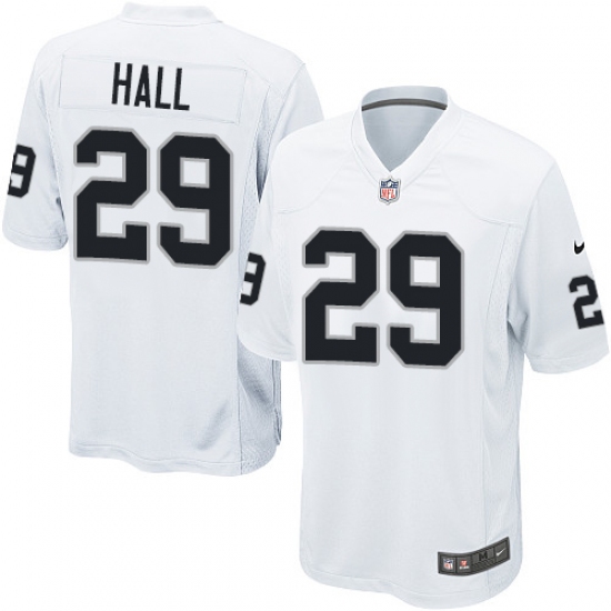 Men's Nike Oakland Raiders 29 Leon Hall Game White NFL Jersey