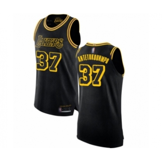 Women's Los Angeles Lakers 37 Kostas Antetokounmpo Swingman Black Basketball Jersey - City Edition