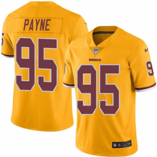 Youth Nike Washington Redskins 95 Da'Ron Payne Limited Gold Rush Vapor Untouchable NFL Jersey