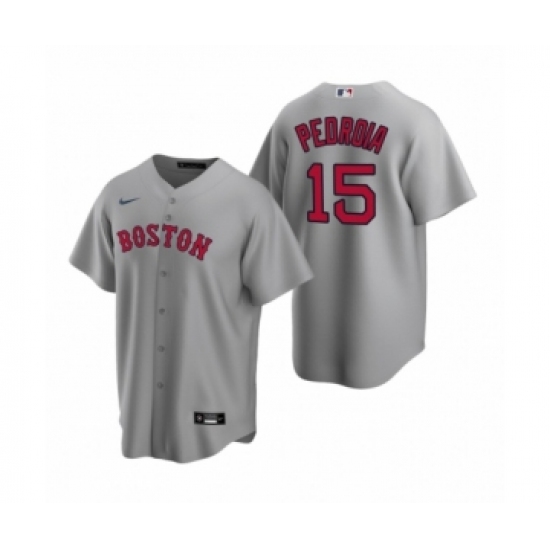 Youth Boston Red Sox 15 Dustin Pedroia Nike Gray Replica Road Jersey