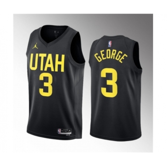 Men's Utah Jazz 3 Keyonte George Black 2023 Draft Statement Edition Stitched Basketball Jersey