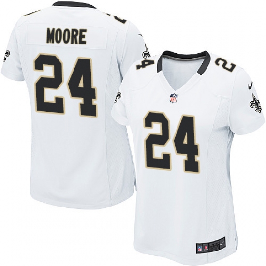 Women's Nike New Orleans Saints 24 Sterling Moore Game White NFL Jersey