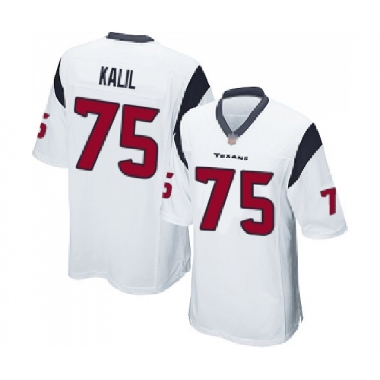 Men's Houston Texans 75 Matt Kalil Game White Football Jersey