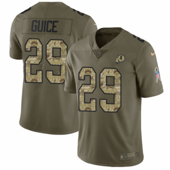 Men's Nike Washington Redskins 29 Derrius Guice Limited Olive/Camo 2017 Salute to Service NFL Jersey