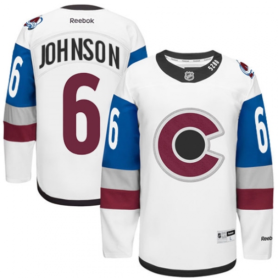 Men's Reebok Colorado Avalanche 6 Erik Johnson Authentic White 2016 Stadium Series NHL Jersey