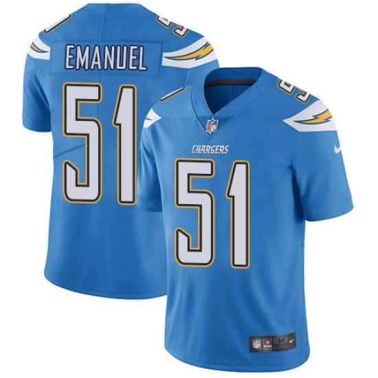 Youth Nike Los Angeles Chargers 51 Kyle Emanuel Elite Electric Blue Alternate NFL Jersey