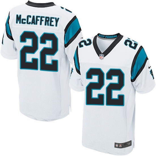 Men's Nike Carolina Panthers 22 Christian McCaffrey Elite White NFL Jersey