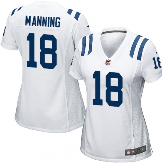 Women's Nike Indianapolis Colts 18 Peyton Manning Game White NFL Jersey