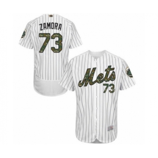 Men's New York Mets 73 Daniel Zamora Authentic White 2016 Memorial Day Fashion Flex Base Baseball Player Jersey