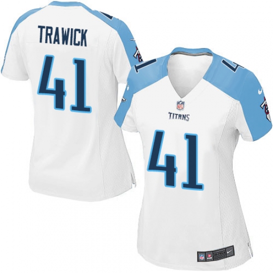 Women's Nike Tennessee Titans 41 Brynden Trawick Game White NFL Jersey