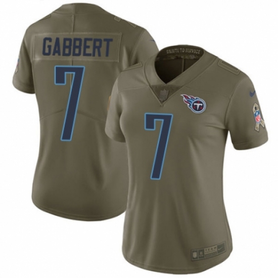 Women's Nike Tennessee Titans 7 Blaine Gabbert Limited Olive 2017 Salute to Service NFL Jersey