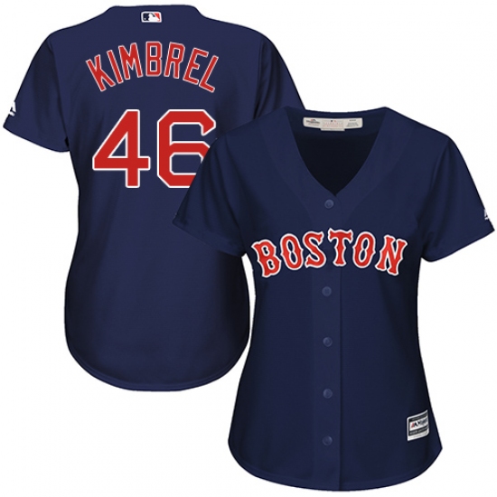 Women's Majestic Boston Red Sox 46 Craig Kimbrel Replica Navy Blue Alternate Road MLB Jersey