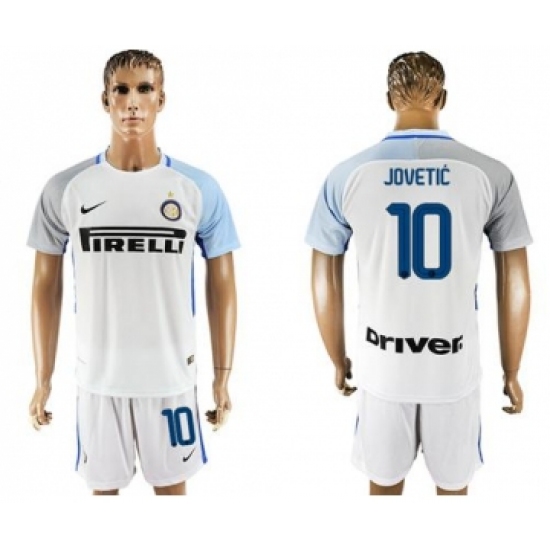 Inter Milan 10 Jovetic White Away Soccer Club Jersey